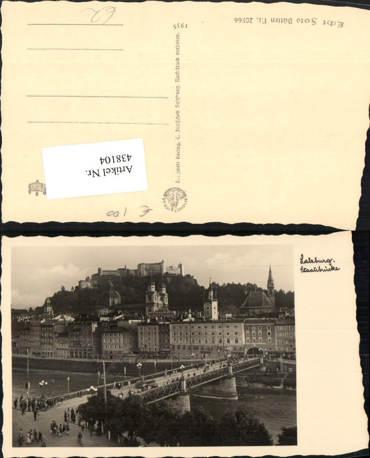 438104,Salzburg Teilansicht Staatsbrücke Brücke m. Festung