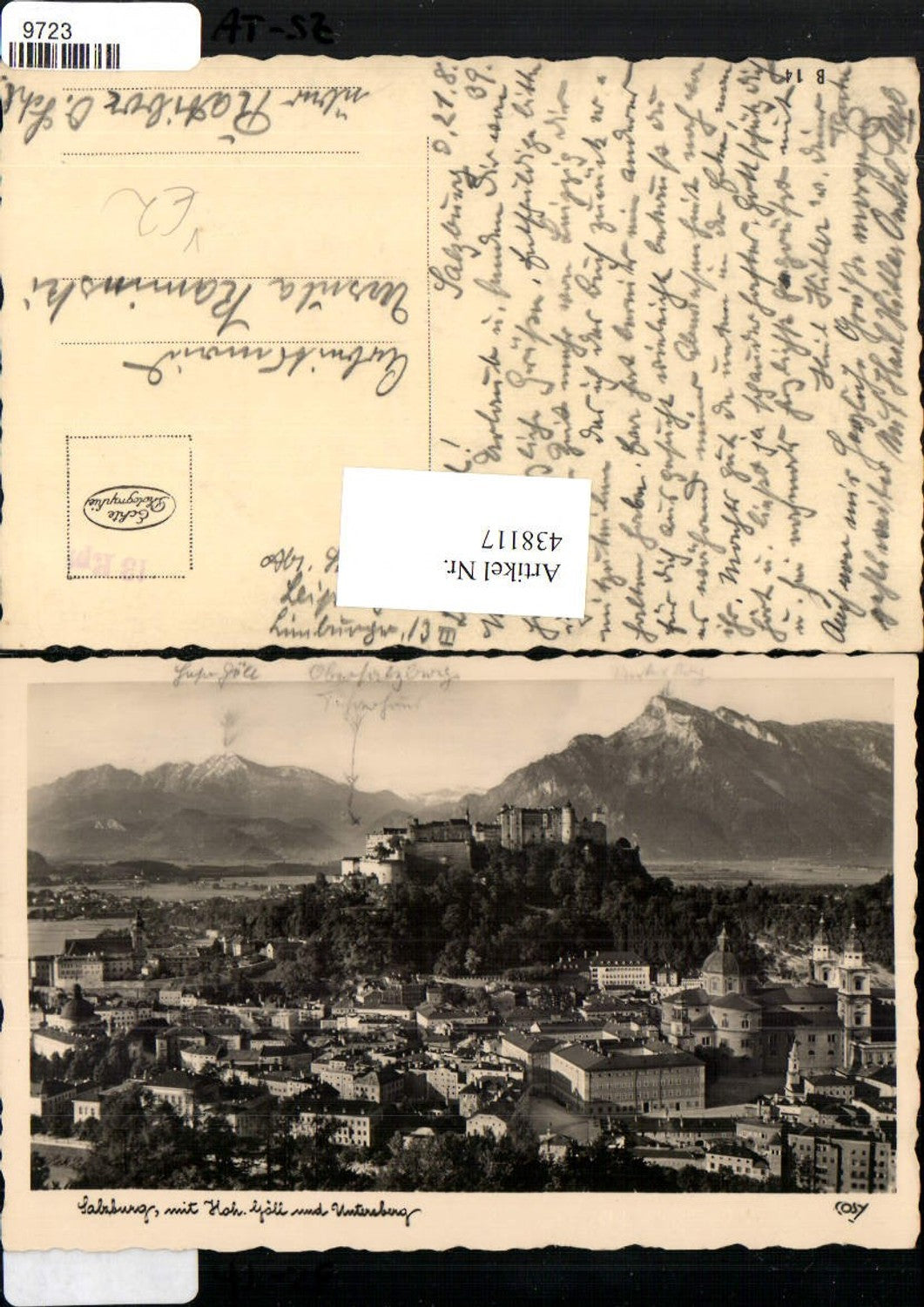438117,Salzburg Totale m. Festung geg. Hohen Göll Bergkulisse pub Cosy