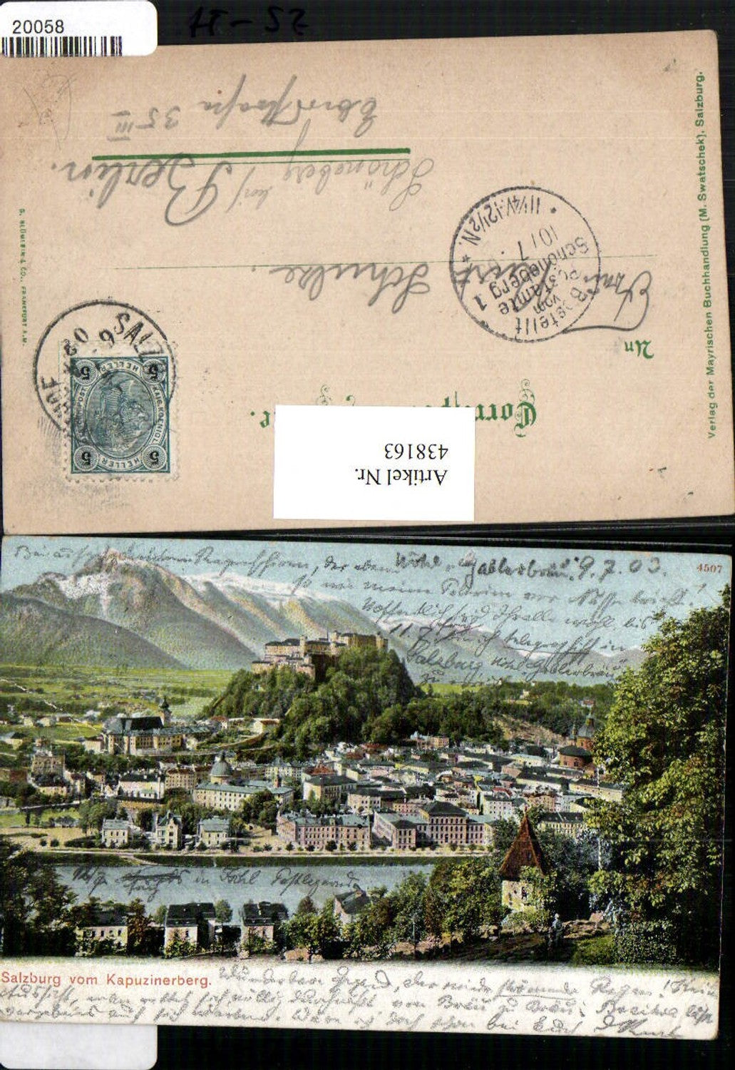 438163,Salzburg Totale vom Kapuzinerberg Bergkulisse