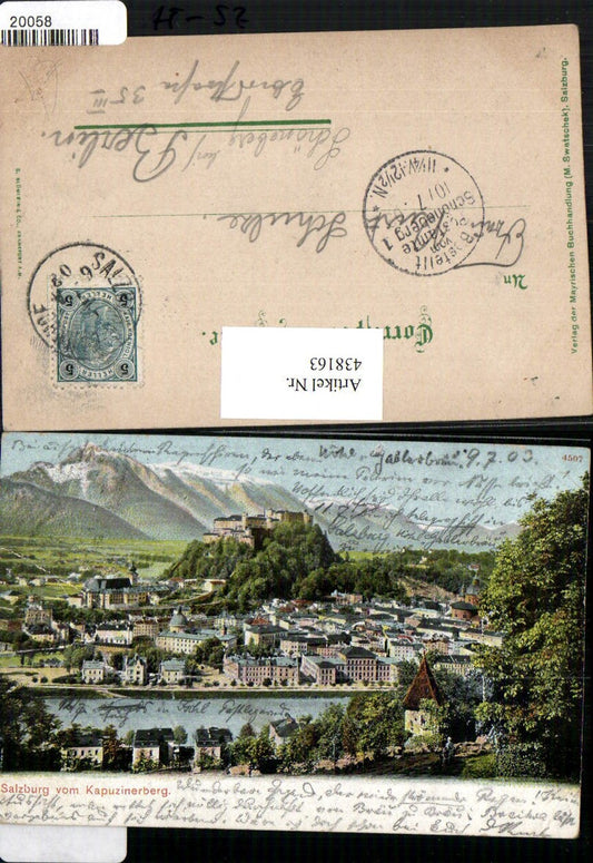 438163,Salzburg Totale vom Kapuzinerberg Bergkulisse