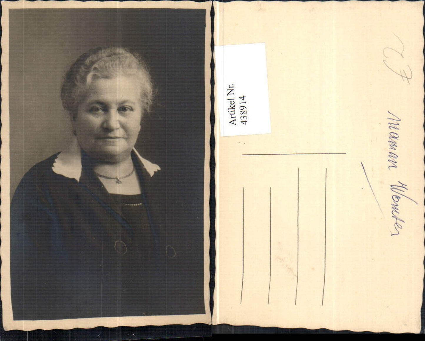 438914,Foto Ak Alte Frau Portrait