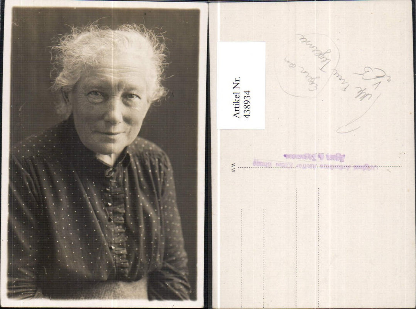 438934,Foto Ak Alte Frau Portrait pub Käthe Blume Egern a. Tegernsee