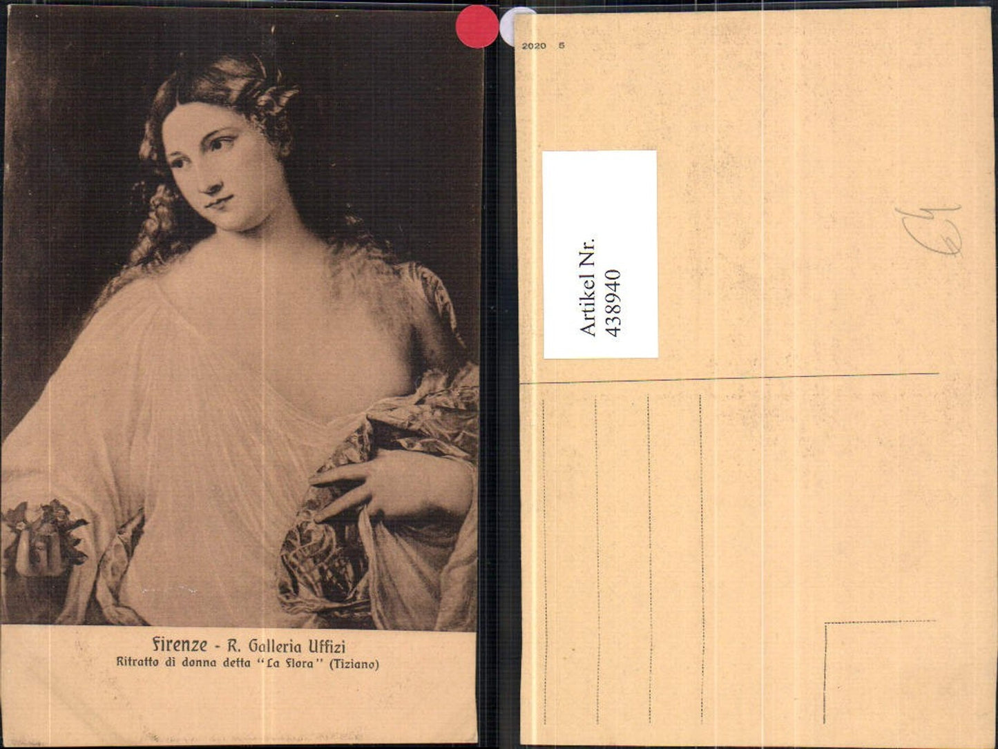 438940,Künstler Ak Tiziano La Flora Frau Portrait
