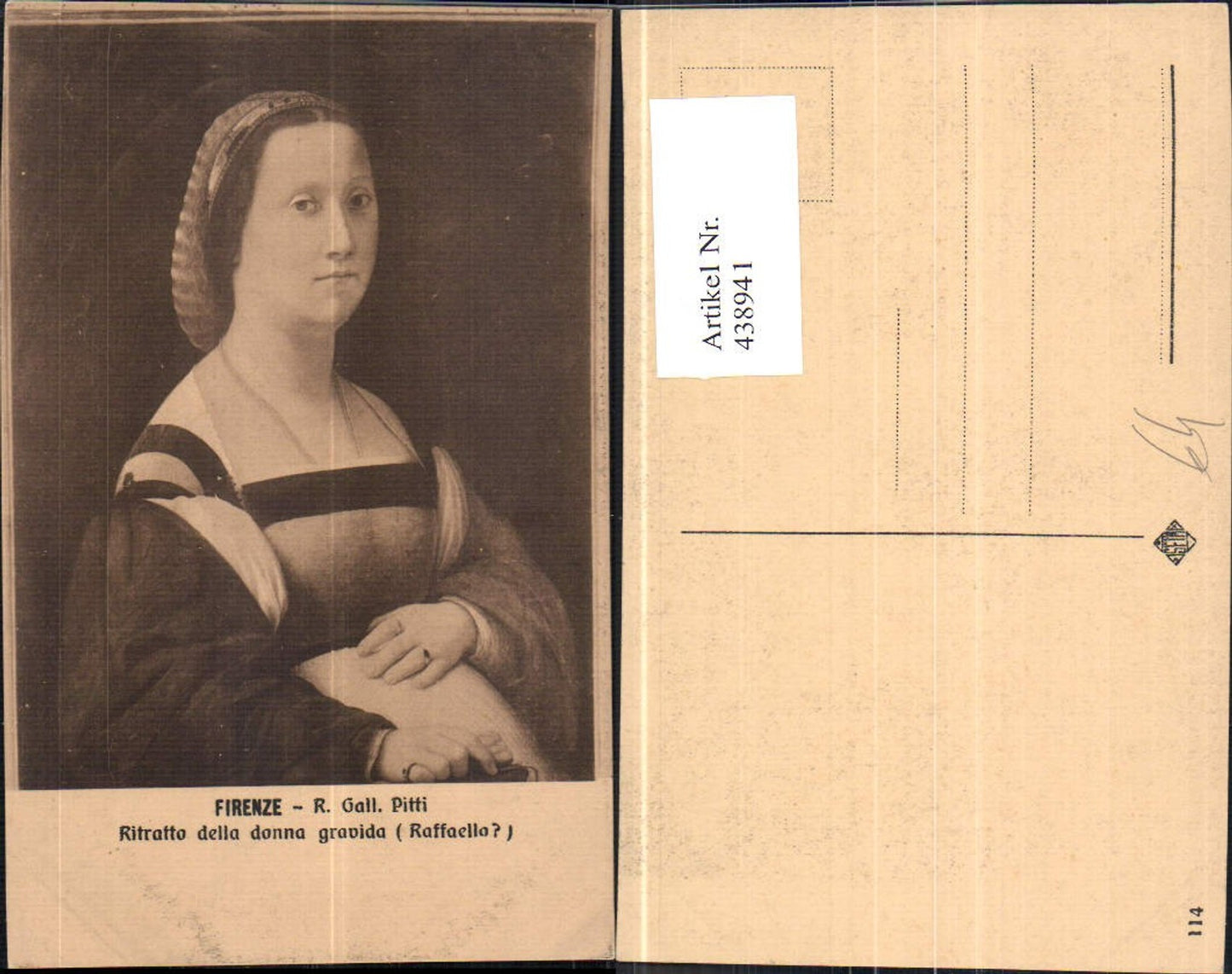 438941,Künstler Ak Raffaello Ritratto della donna gravida Frau Portrait