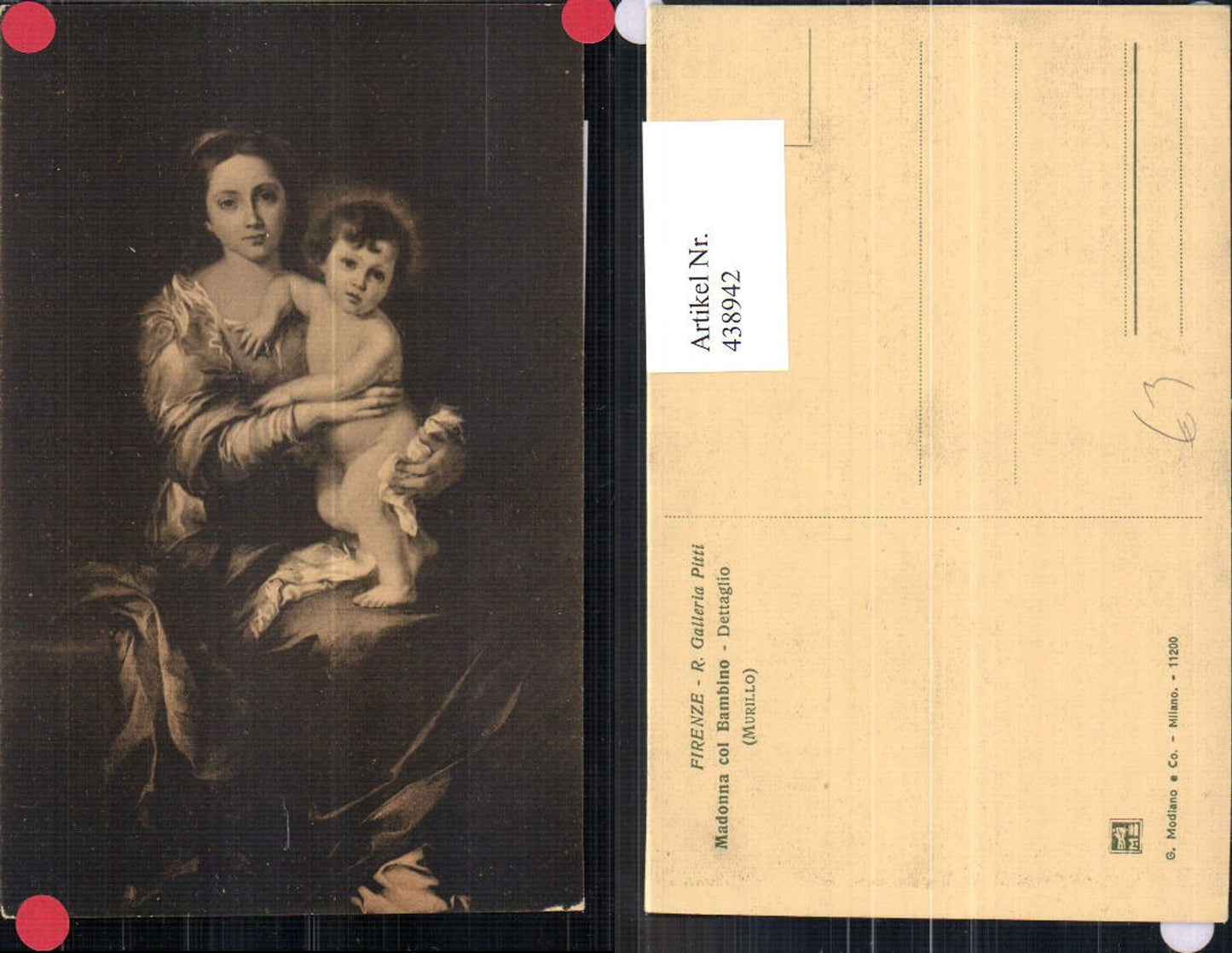 438942,Künstler Ak Murillo Madonna col Bambino Frau m. Kind Mutter