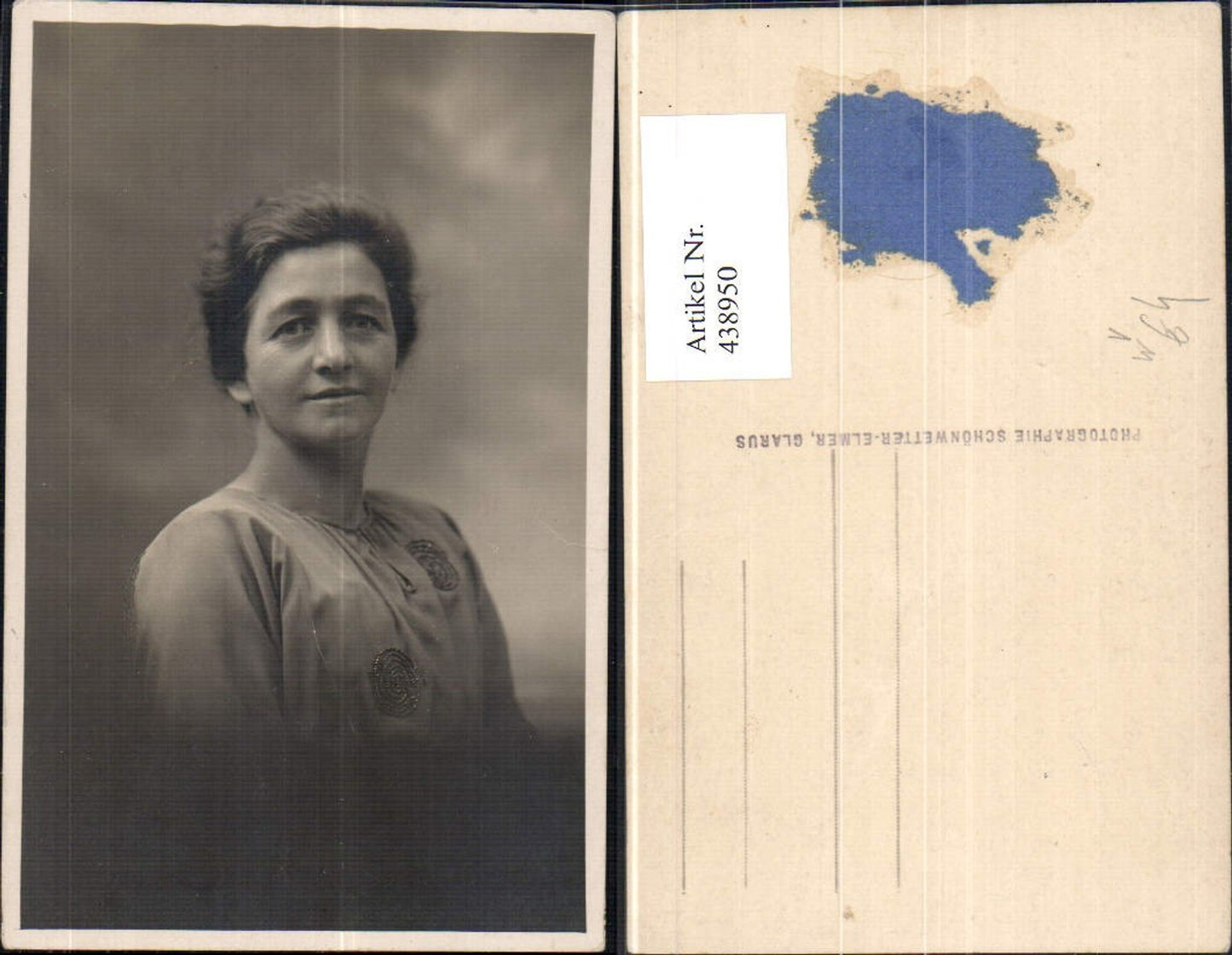 438950,Foto Ak Frau Portrait pub Schönwetter-Elmer Glarus