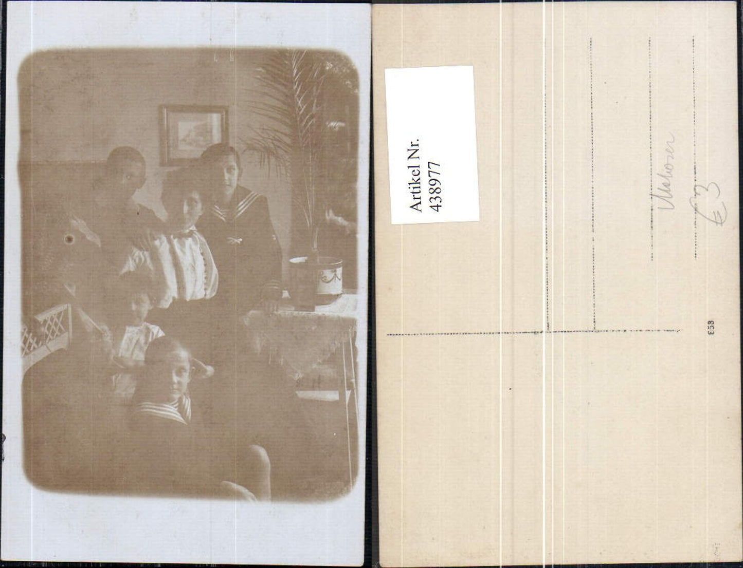 438977,Foto Ak Familienportrait Frau Kinder Uniform Matrosenanzug