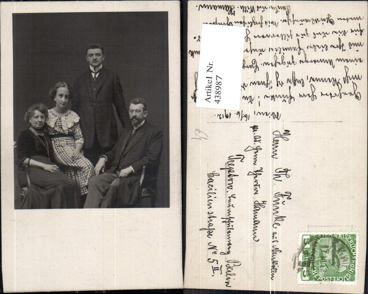 438987,Foto Ak Familienportrait Handtasche
