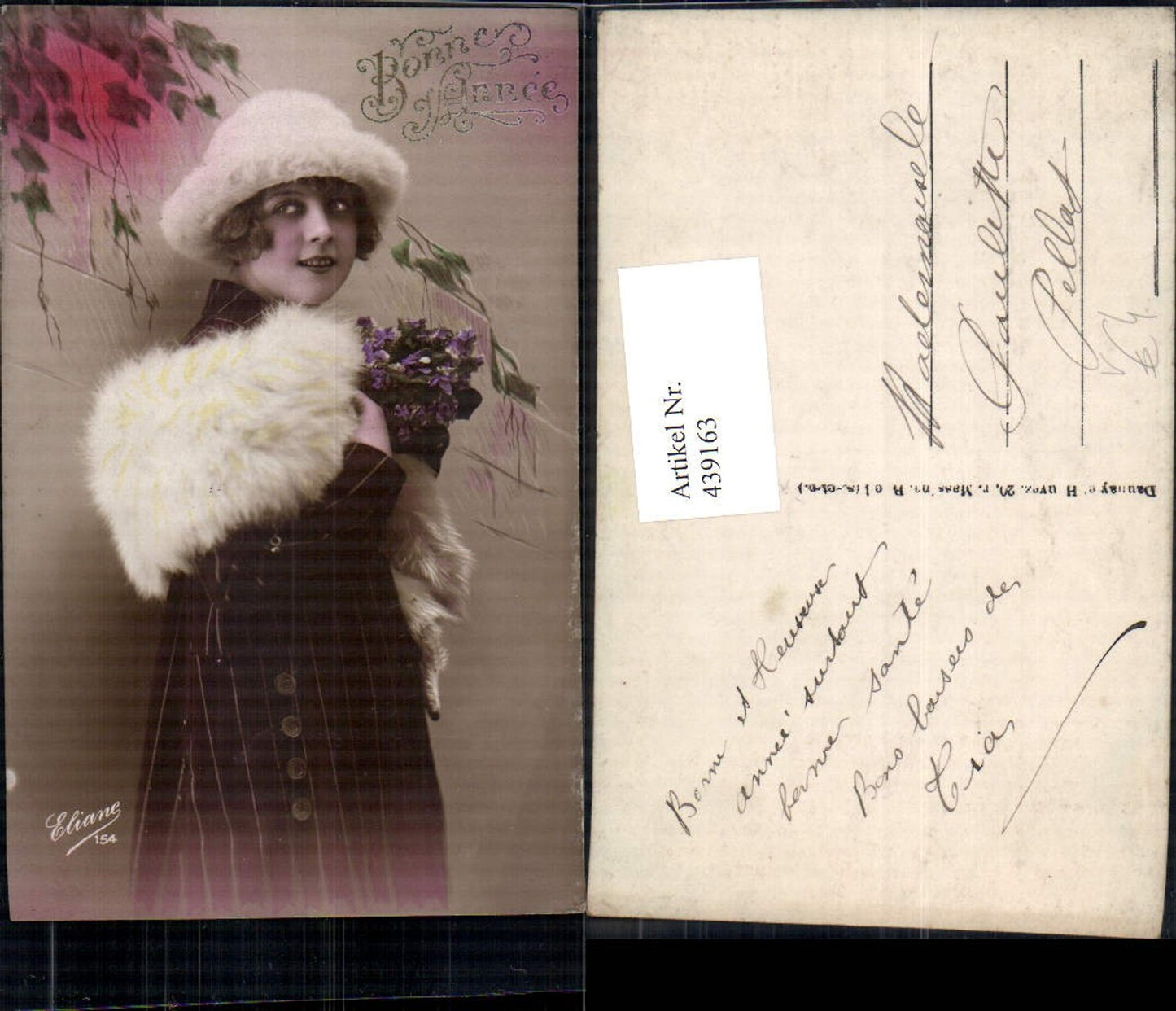 439163,Frau Hut Haube Stola Pelzmode Pelz pub Eliane 154