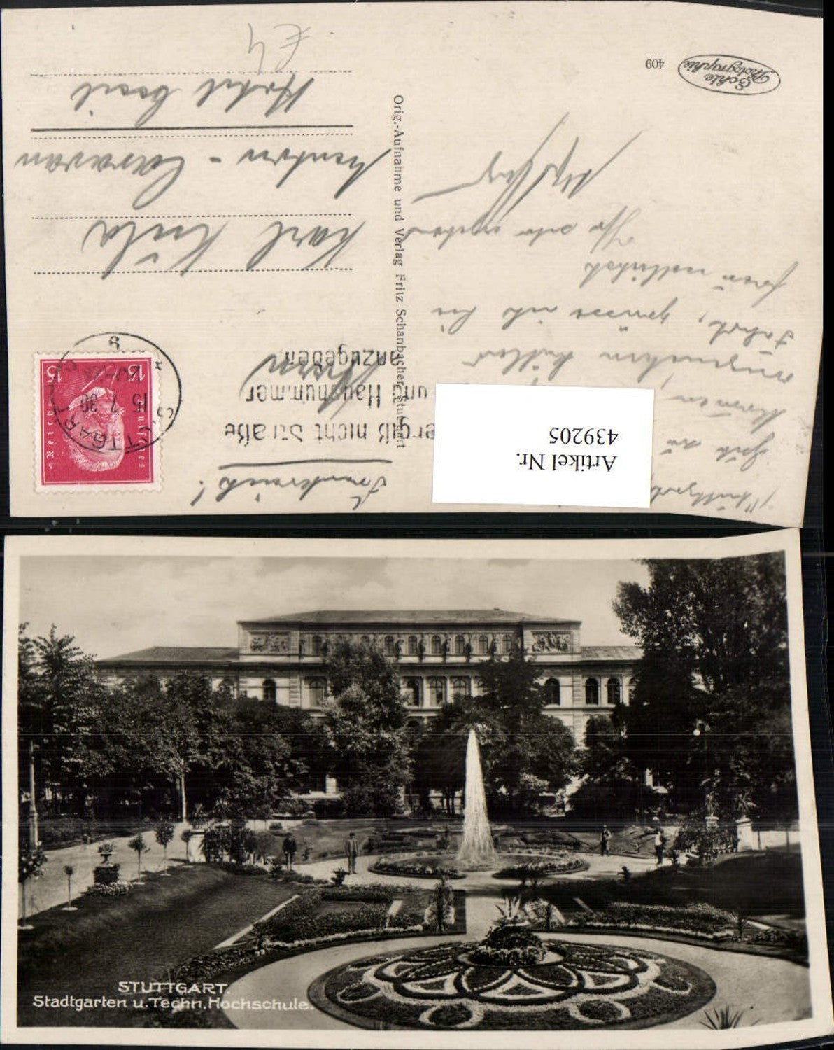 439205,Stuttgart Stadtgarten u. Technische Hochschule