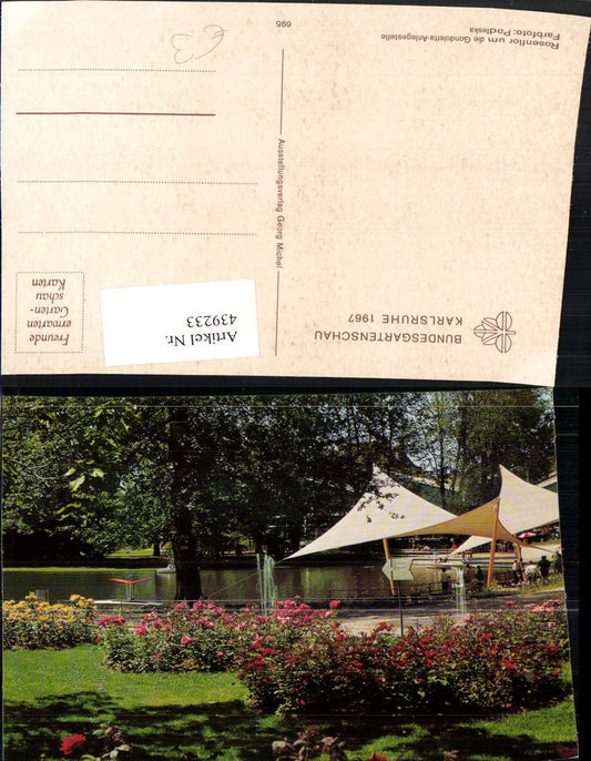 439233, Karlsruhe Federal Garden Show 1967 Rose display around the Gondoletta landing stage