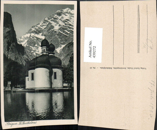 439272,Königssee See b. Schönau St. Bartholomä Kirche Bergkulisse