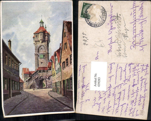 439283,Künstler AK Ch. Fritz Rothenburg ob d. Tauber Klingentor Tor