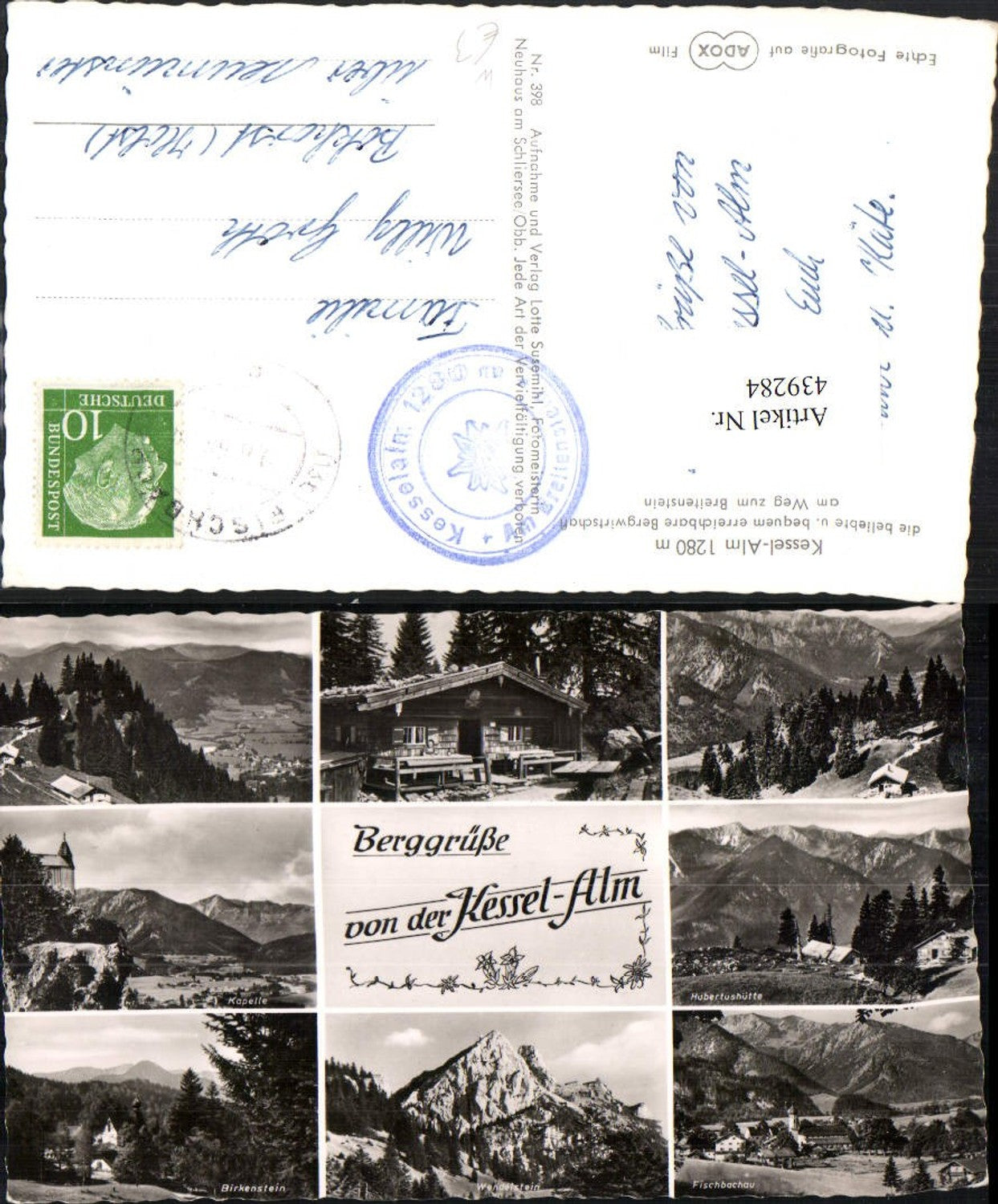 439284,Kessel-Alm b. Fischbachau Almhütten Kapelle Mehrbildkarte