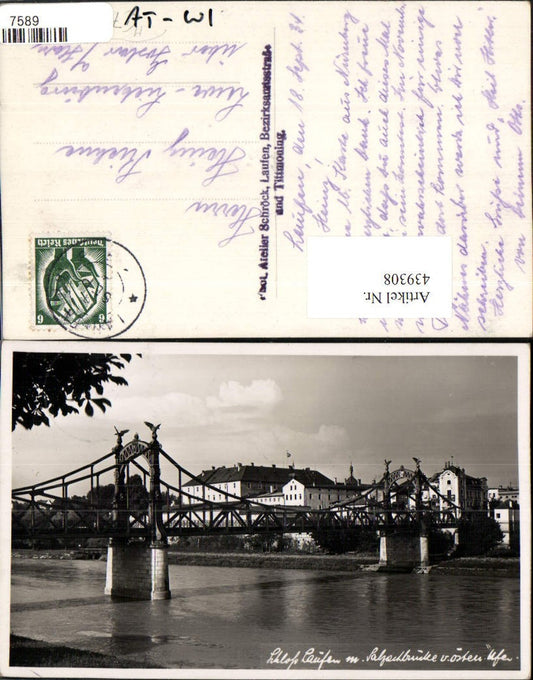 439308,Schloss Laufen m. Salzachbrücke Brücke