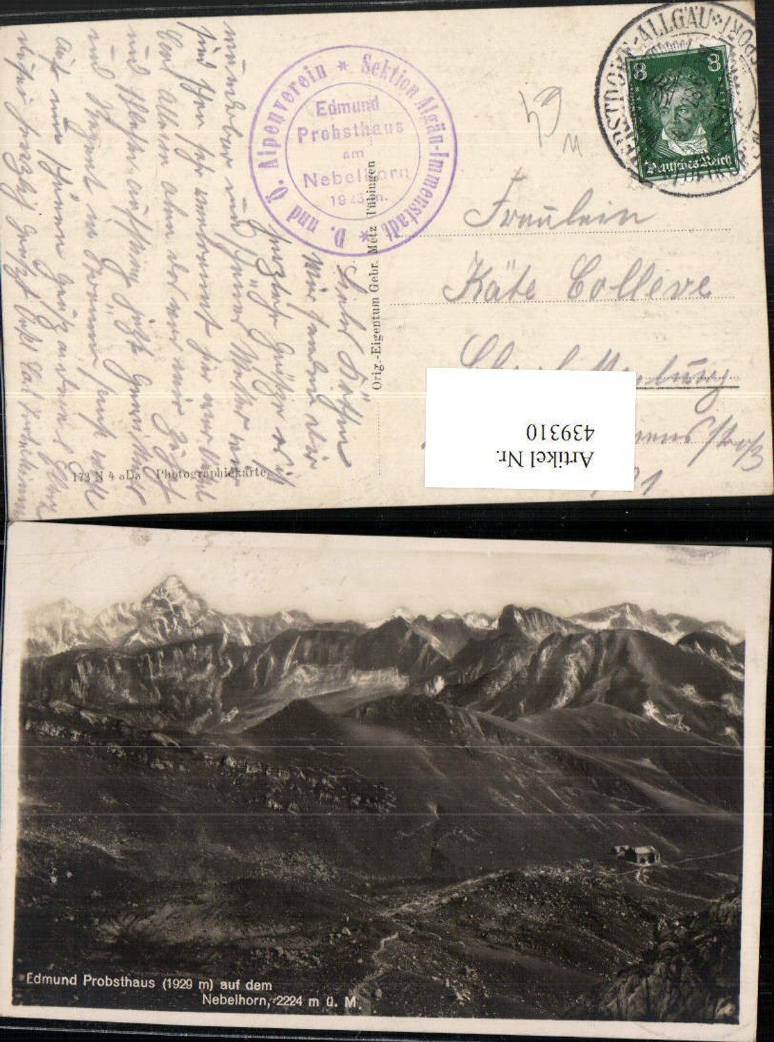 439310,Edmund Probsthaus Berghütte b. Oberstdorf Bergkulisse