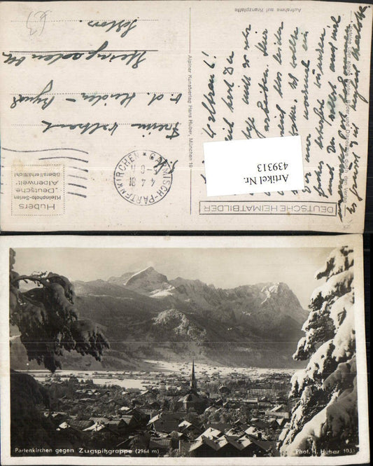 439313,Partenkirchen Totale geg. Zugspitzgruppe Bergkulisse Winterbild