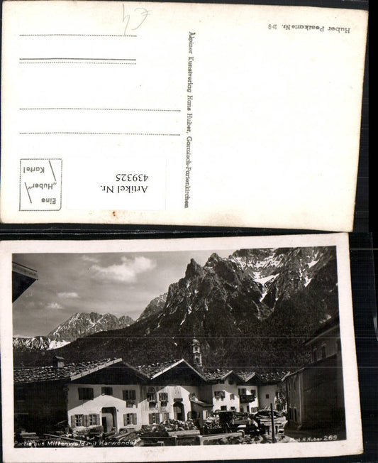 439325,Mittenwald Partie Häuser m. Karwendel Bergkulisse