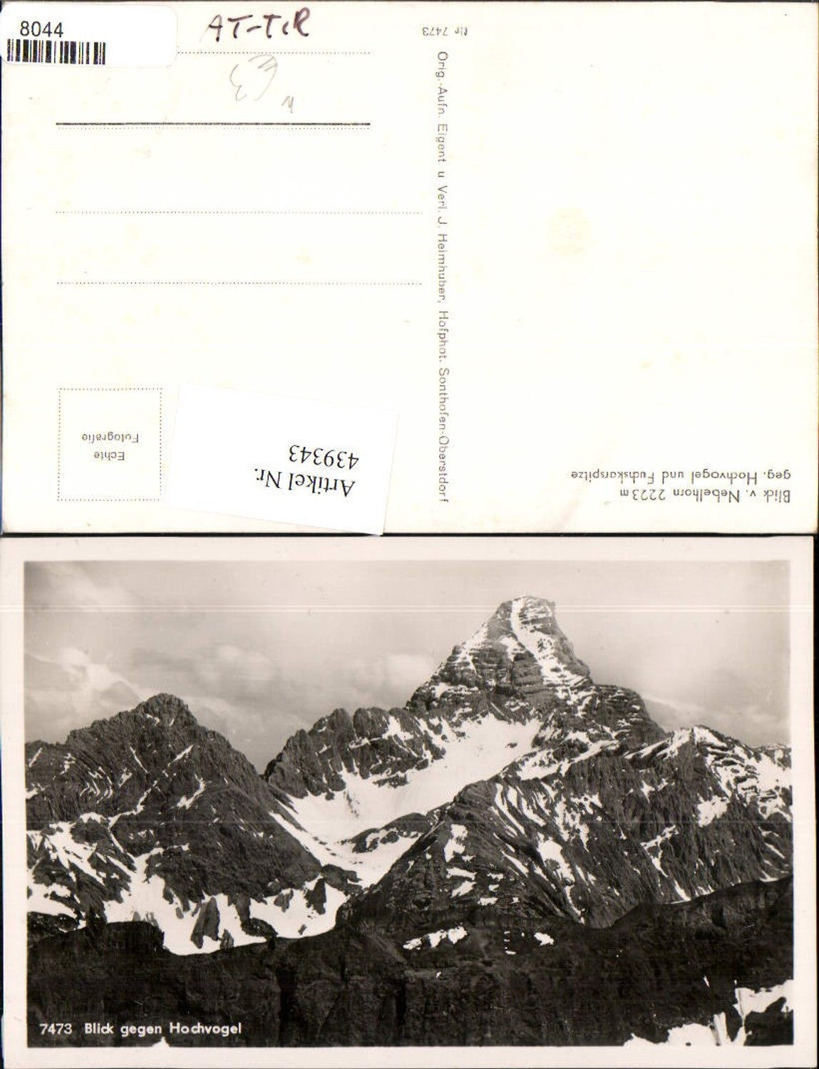 439343,Blick vom Nebelhorn b. Oberstdorf geg. Hochvogel Bergkulisse