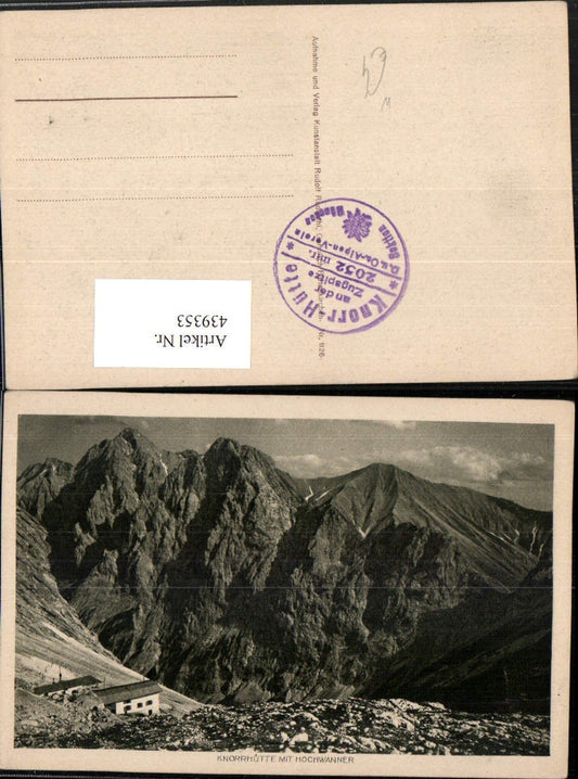 439353,Knorrhütte Berghütte b. Garmisch m. Hochwanner Bergkulisse