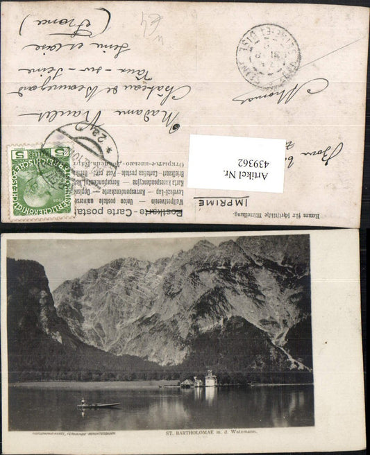 439362,St. Bartholomä am Königssee See b. Schönau m. Watzmann Bergkulisse