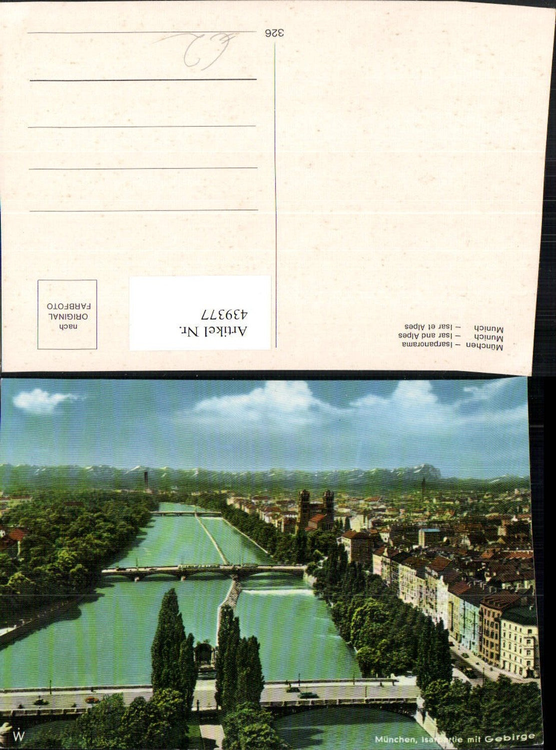 439377,München Teilansicht Isarpanorama Fluss Bergkulisse