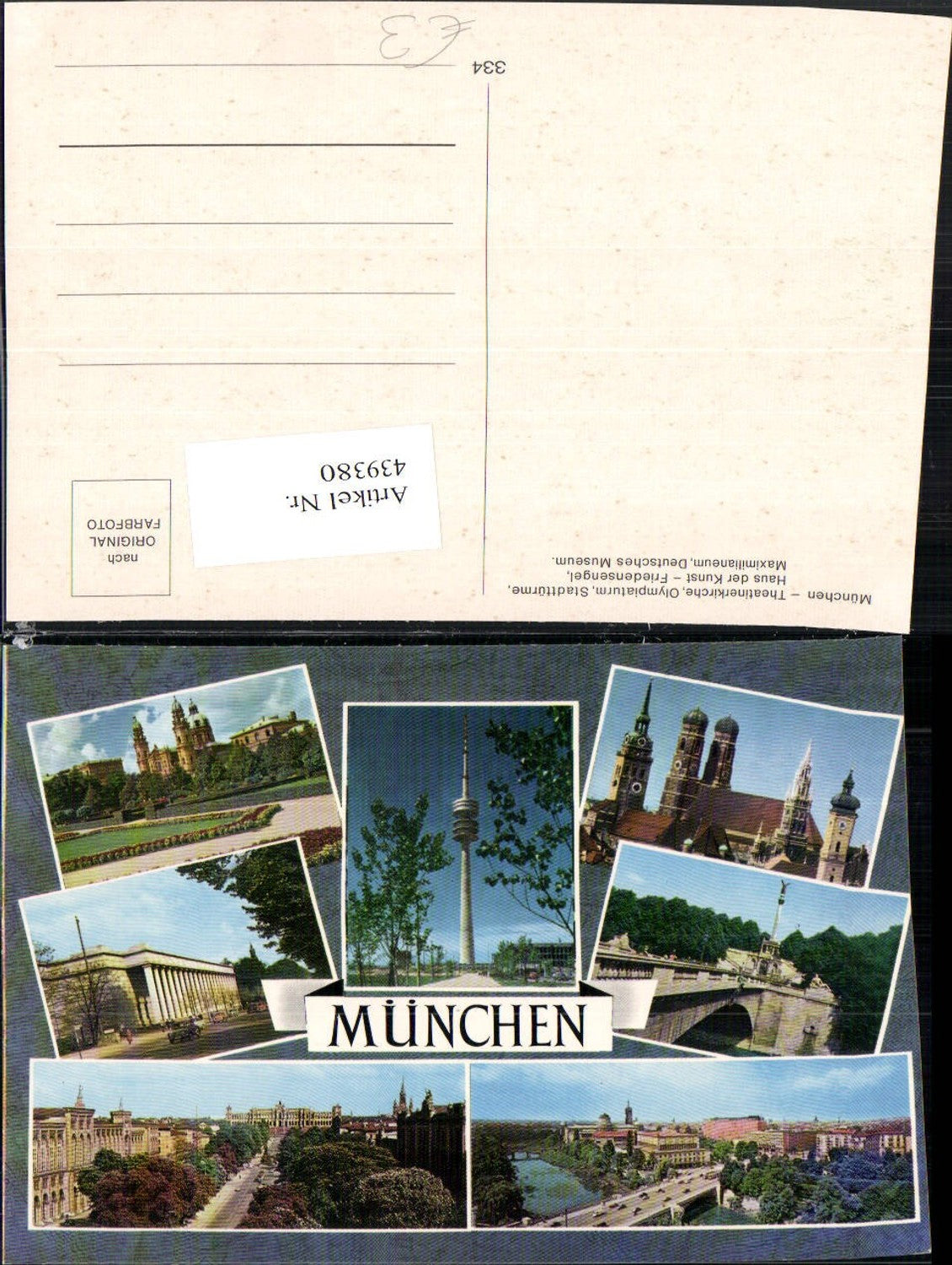 439380,München Olympia-Turm Kirchen Friedensengel Mehrbildkarte