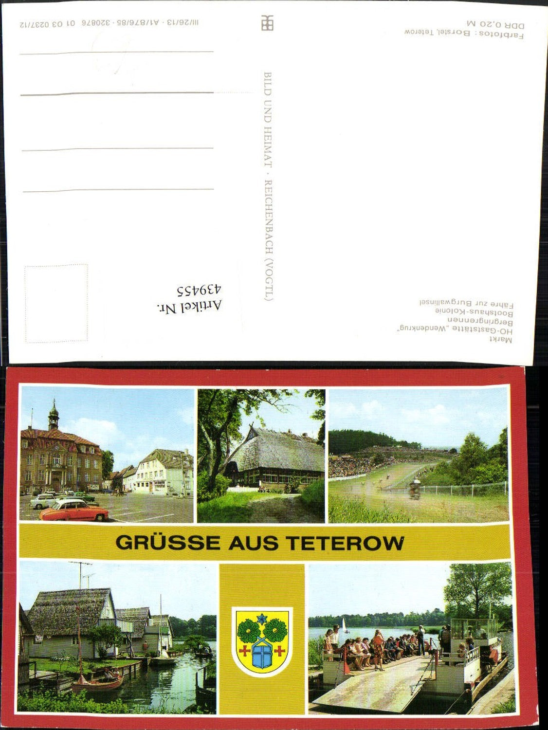 439455,Teterow Markt Gaststätte Bergringrennen Fähre Mehrbildkarte pub VEB