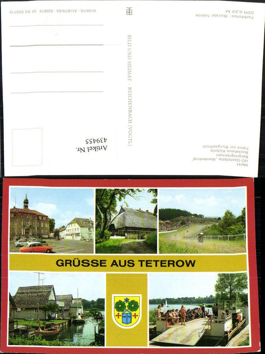 439455,Teterow Markt Gaststätte Bergringrennen Fähre Mehrbildkarte pub VEB