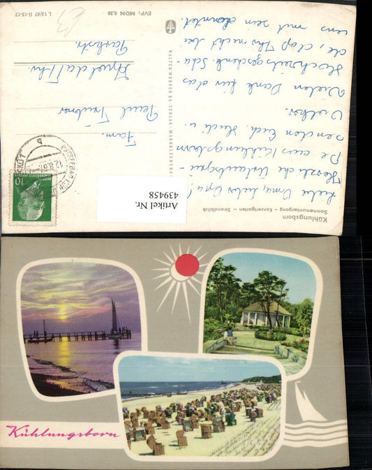 439458,Kühlungsborn Strand Sonnenuntergang Konzertgarten Mehrbildkarte