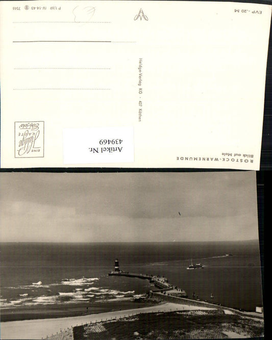 439469,Rostock Warnemünde Blick auf Mole Leuchtturm