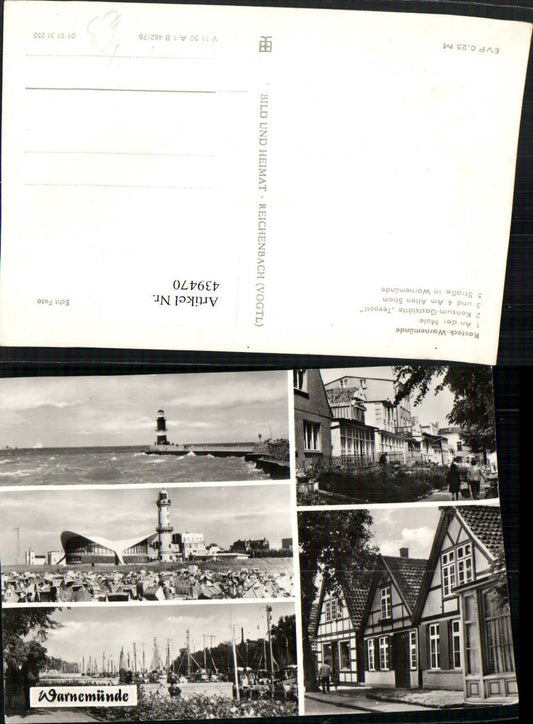 439470,Rostock Warnemünde Mole Gaststätte Leuchtturm Mehrbildkarte pub VEB