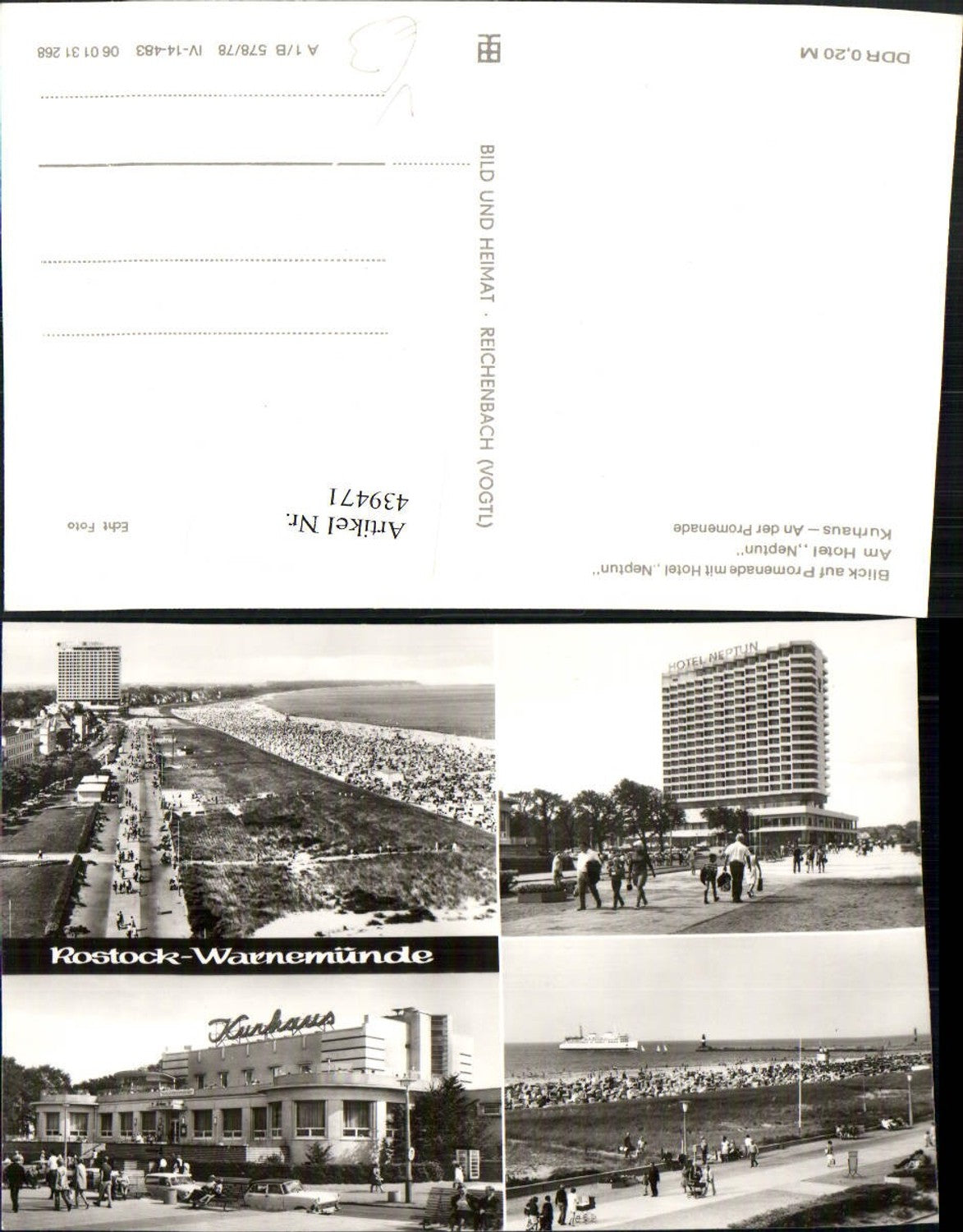 439471,Rostock Warnemünde Hotel Neptun Strand Kurhaus Mehrbildkarte pub VEB