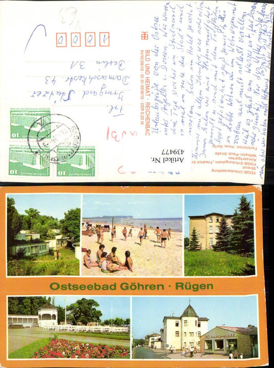 439477,Ostseebad Göhren auf Rügen Strand Konzertgarten Mehrbildkarte pub VEB