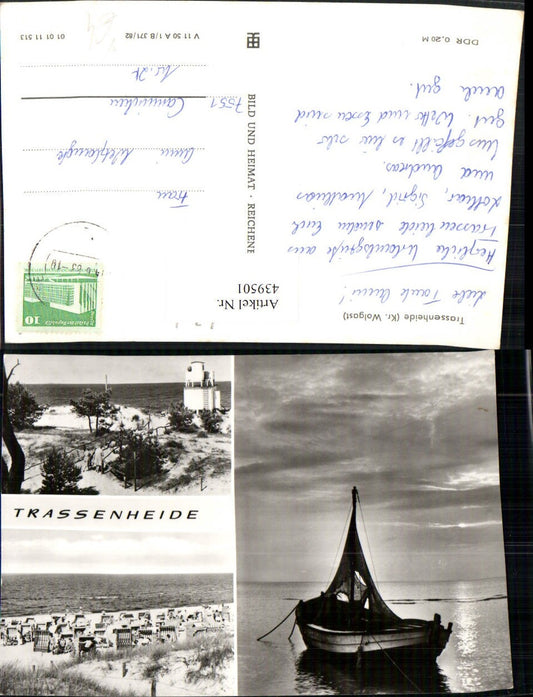 439501,Trassenheide Strand Strandleben Boot Mehrbildkarte pub VEB