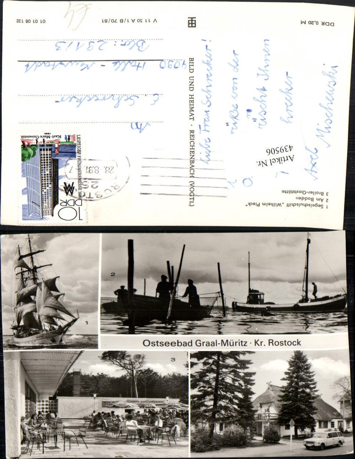 439506,Ostseebad Graal-Müritz Segelschiff Boote Gaststätte Mehrbildkarte pub VEB