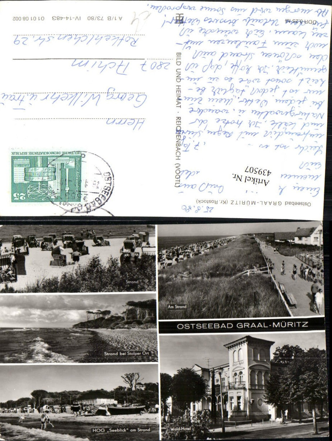 439507,Ostseebad Graal-Müritz Strand Strandleben Wald-Hotel Mehrbildkarte pub VEB