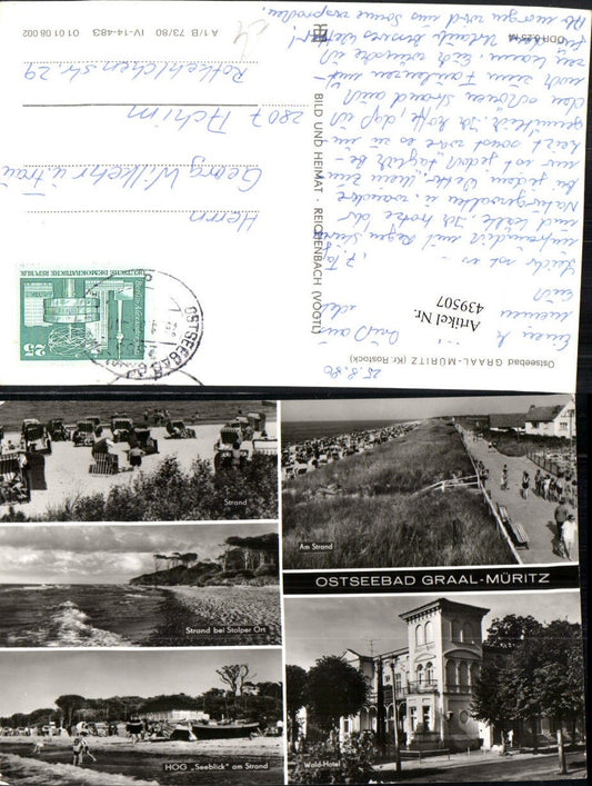 439507,Ostseebad Graal-Müritz Strand Strandleben Wald-Hotel Mehrbildkarte pub VEB