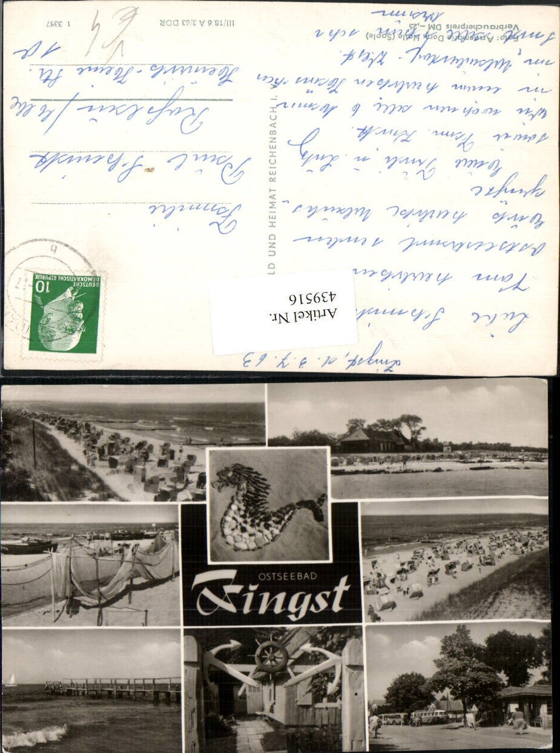 439516,Ostseebad Zingst Strand Strandleben Mehrbildkarte pub VEB