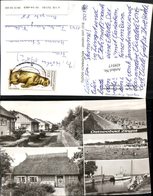 439517,Ostseebad Zingst Strand Strandleben Hafen Häuser Mehrbildkarte pub VEB