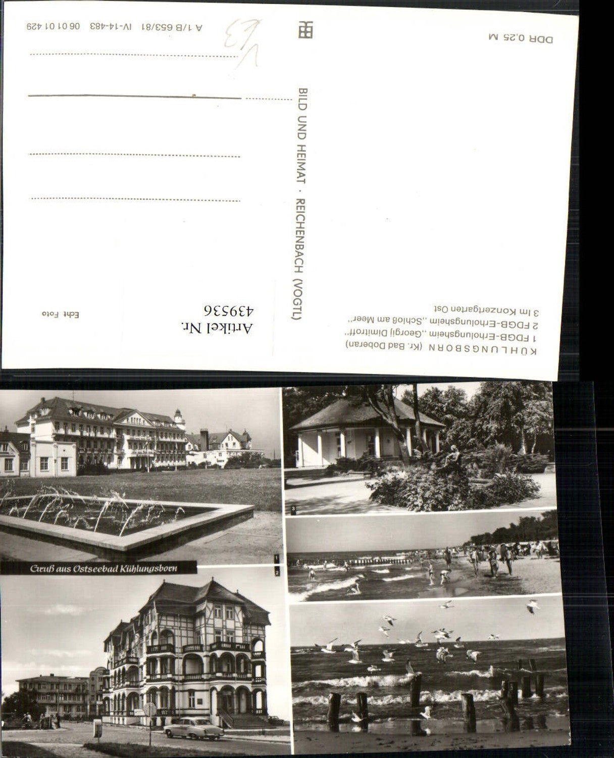 439536,Ostseebad Kühlungsborn Strand Erholungsheim Mehrbildkarte pub VEB