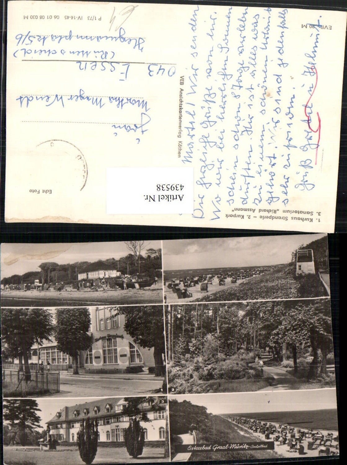 439538,Ostseebad Graal-Müritz Strand Kurhaus Kurpark Mehrbildkarte