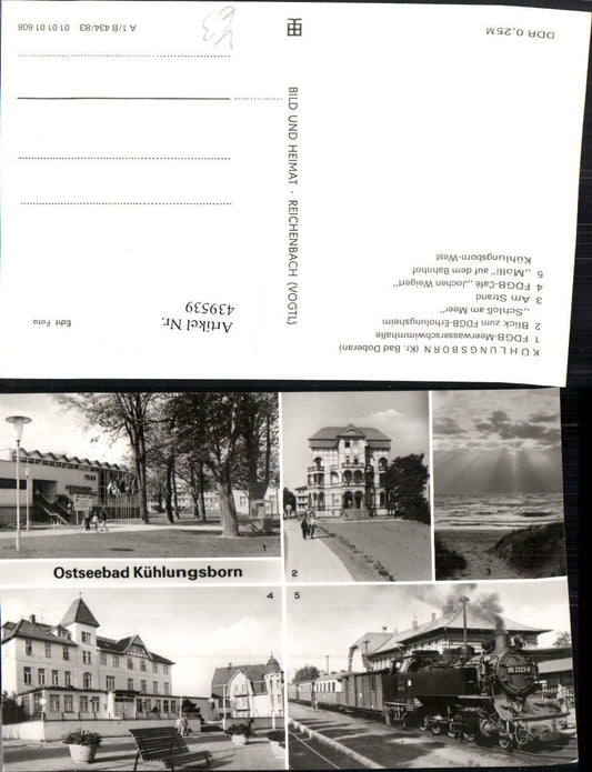 439539,Ostseebad Kühlungsborn Schwimmhalle Bahnhof Molli Mehrbildkarte pub VEB