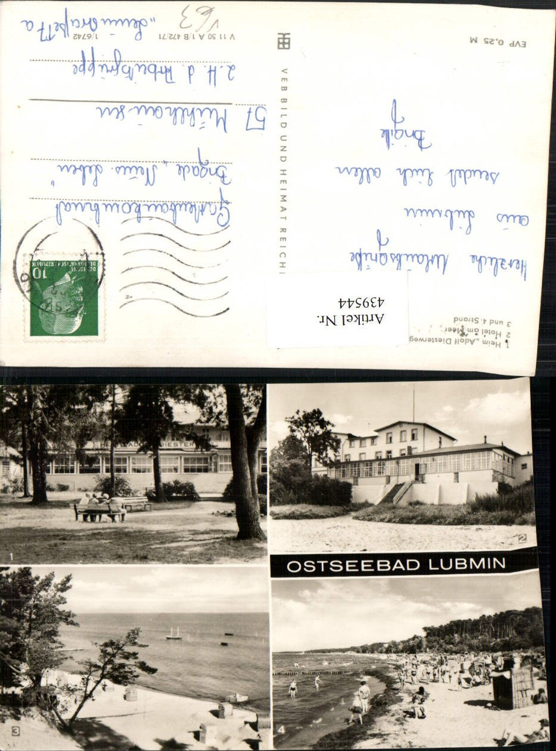 439544,Ostseebad Lubmin Hotel am Meer Strand Strandleben Mehrbildkarte pub VEB