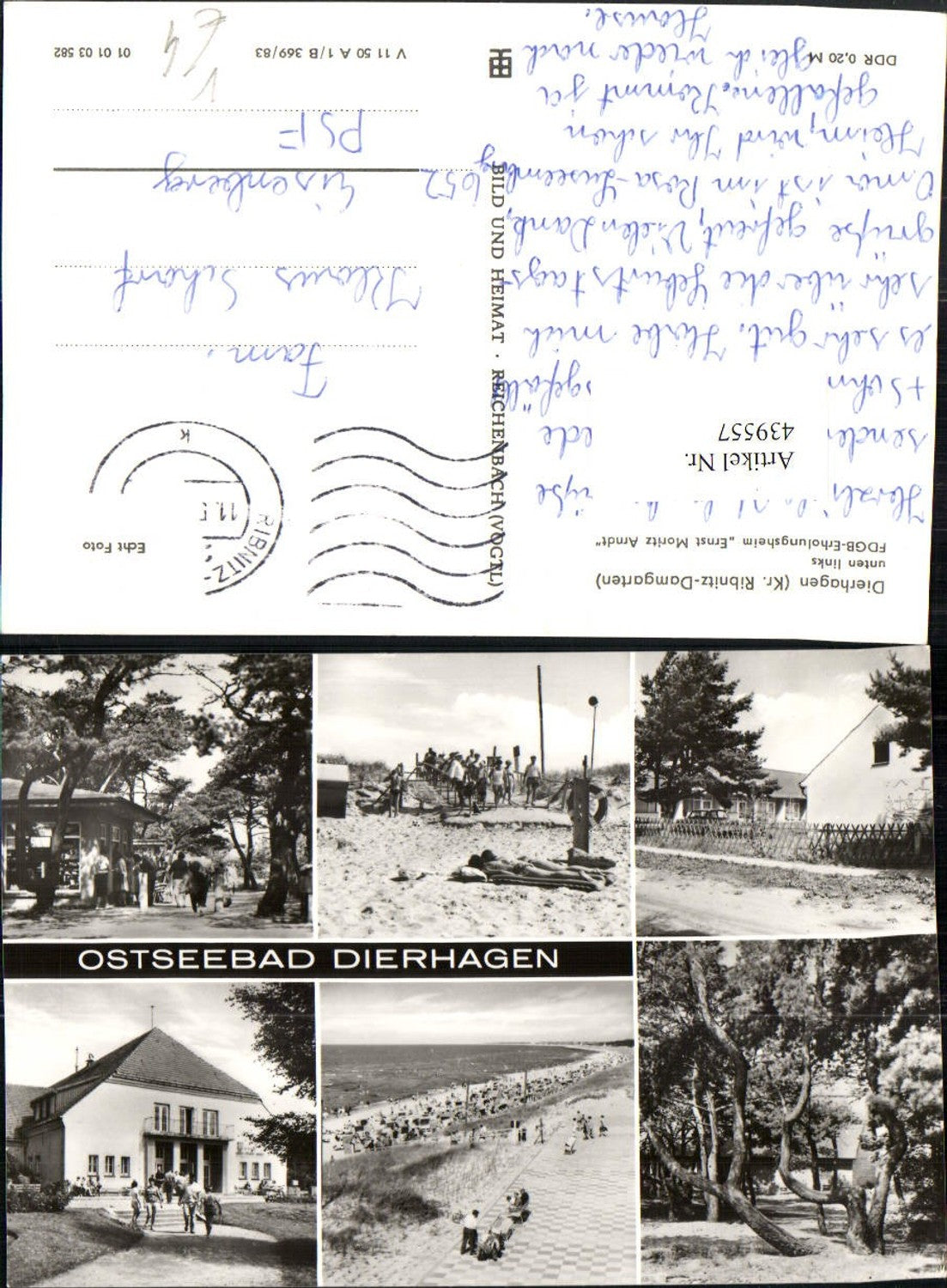 439557,Ostseebad Dierhagen Strand Strandleben Erholungsheim Mehrbildkarte pub VEB