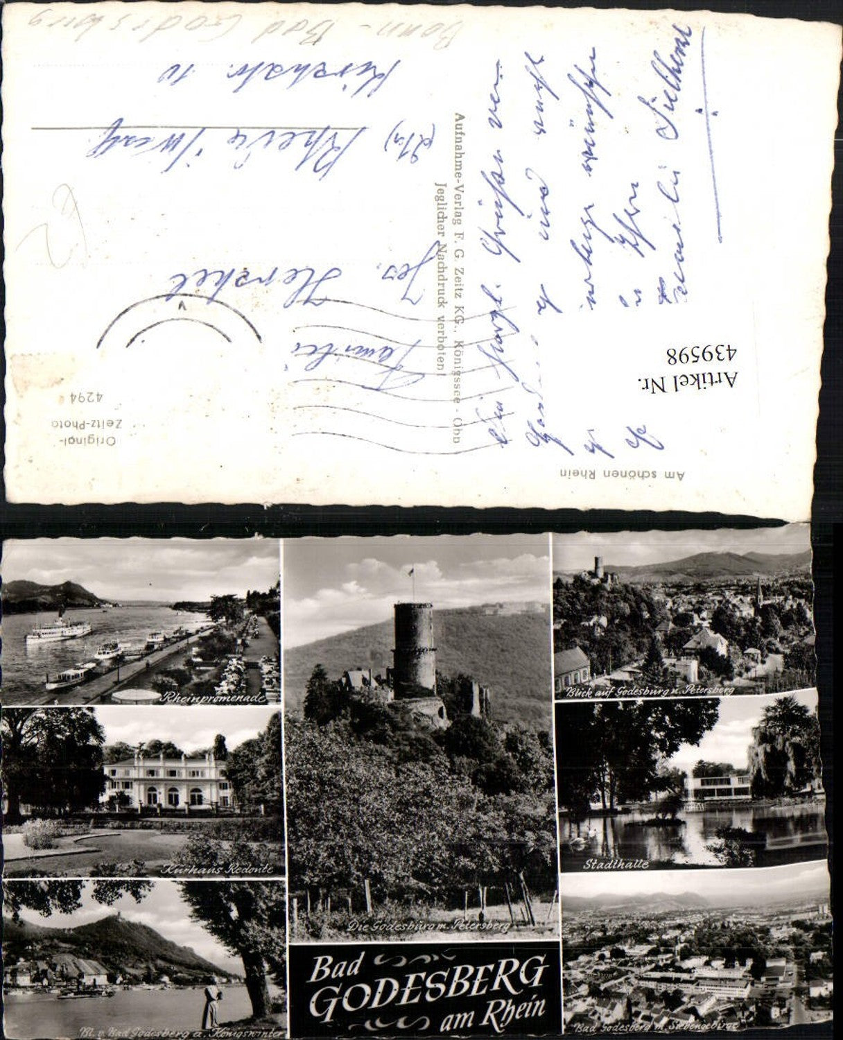 439598,Bonn Bad Godesberg am Rhein Totale Burg Turm Kurhaus Mehrbildkarte