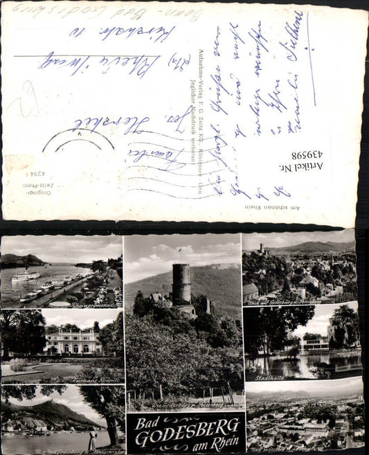 439598,Bonn Bad Godesberg am Rhein Totale Burg Turm Kurhaus Mehrbildkarte