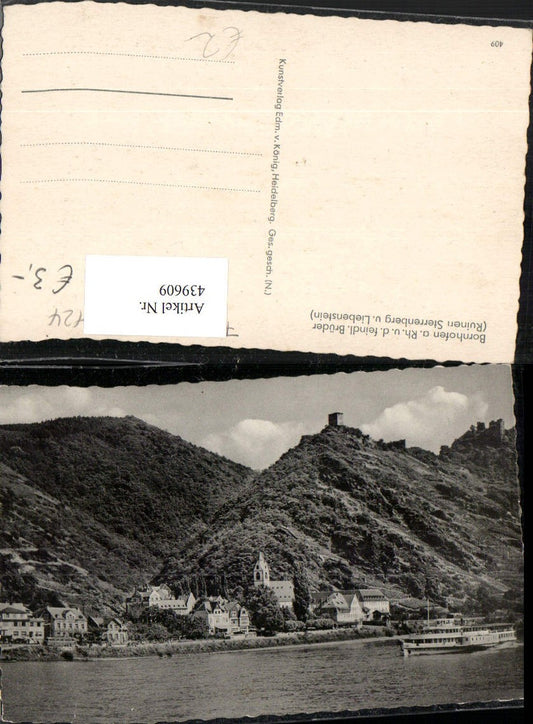 439609,Bornhofen am Rhein Teilansicht m. Feindlichen Brüder Ruinen