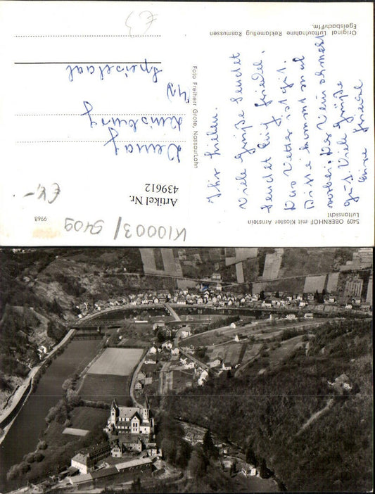 439612,Obernhof Totale m. Kloster Arnstein Fliegeraufnahme