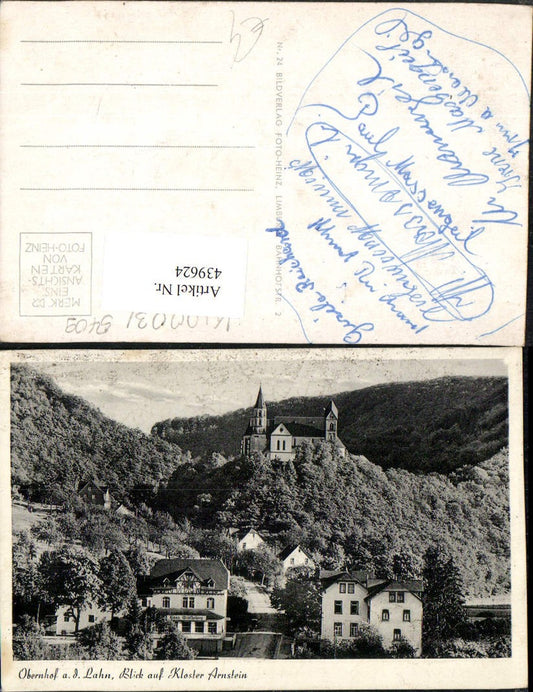 439624,Obernhof an d. Lahn Blick auf Kloster Arnstein